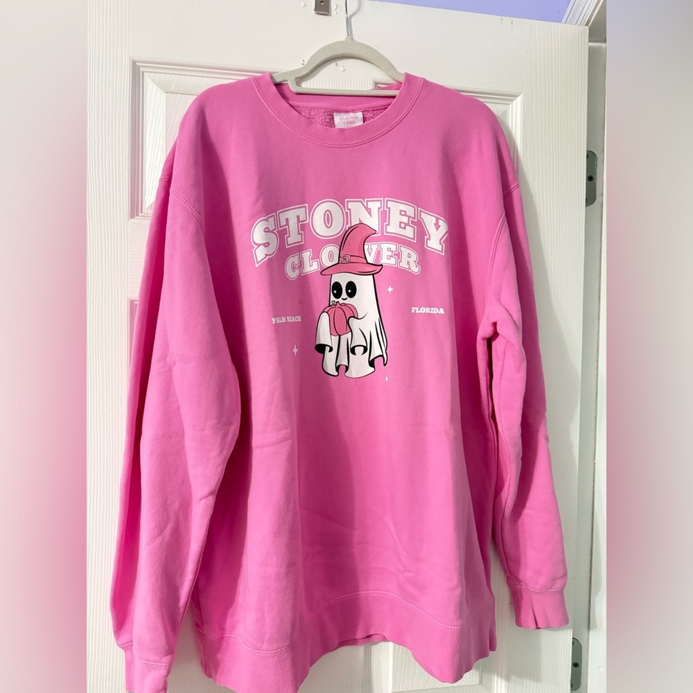 Stoney Clover Lane Halloween West Palm Pink Crewneck